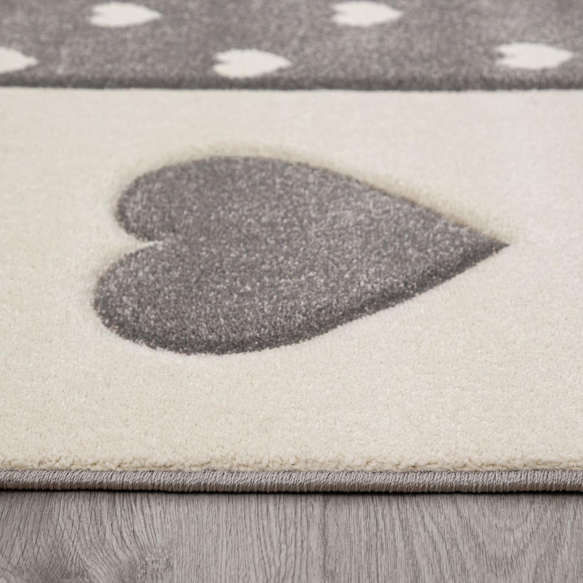 KINDERTEPPICH, mit Herz-Kronen-Patchwork, Rosa, 120 x 170 cm - Rosa, Textil (170/120cm) - KADIMA DESIGN