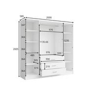 KLEIDERSCHRANK Wüstensand 200/200,5/58 - Beige, Holzwerkstoff (200/201/58cm) - RAUMHIRSCH FURNITURE