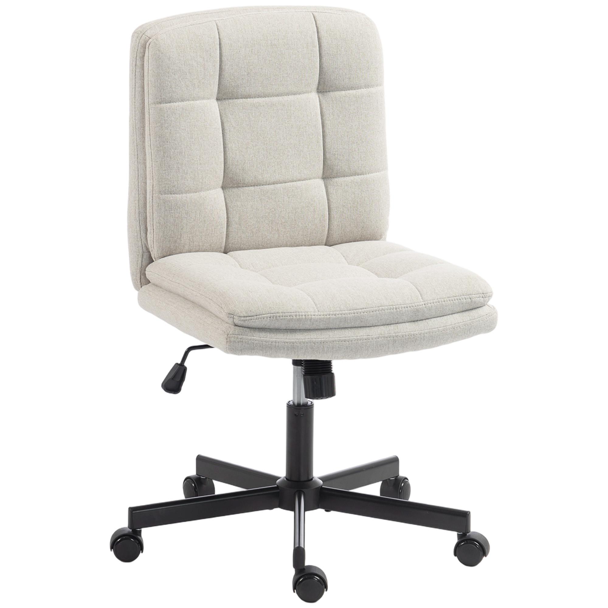BÜROSTUHL Polyester Hellgrau - Hellgrau/Schwarz, Textil/Metall (51/100/66cm) - HOMCOM