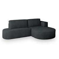 ECKSOFA CORTIO P R-S Graphitfarben Kordstoff mit Schlaffunktion - Graphitfarben, Holz (265/174cm) - MASSENO