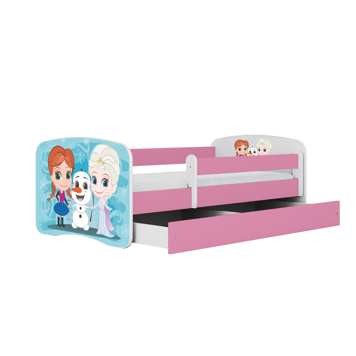 KINDERBETT mit Schublade Winterschwestern und Matratze 160/80 - Rosa, Holzwerkstoff (80/160cm) - RAUMHIRSCH FURNITURE