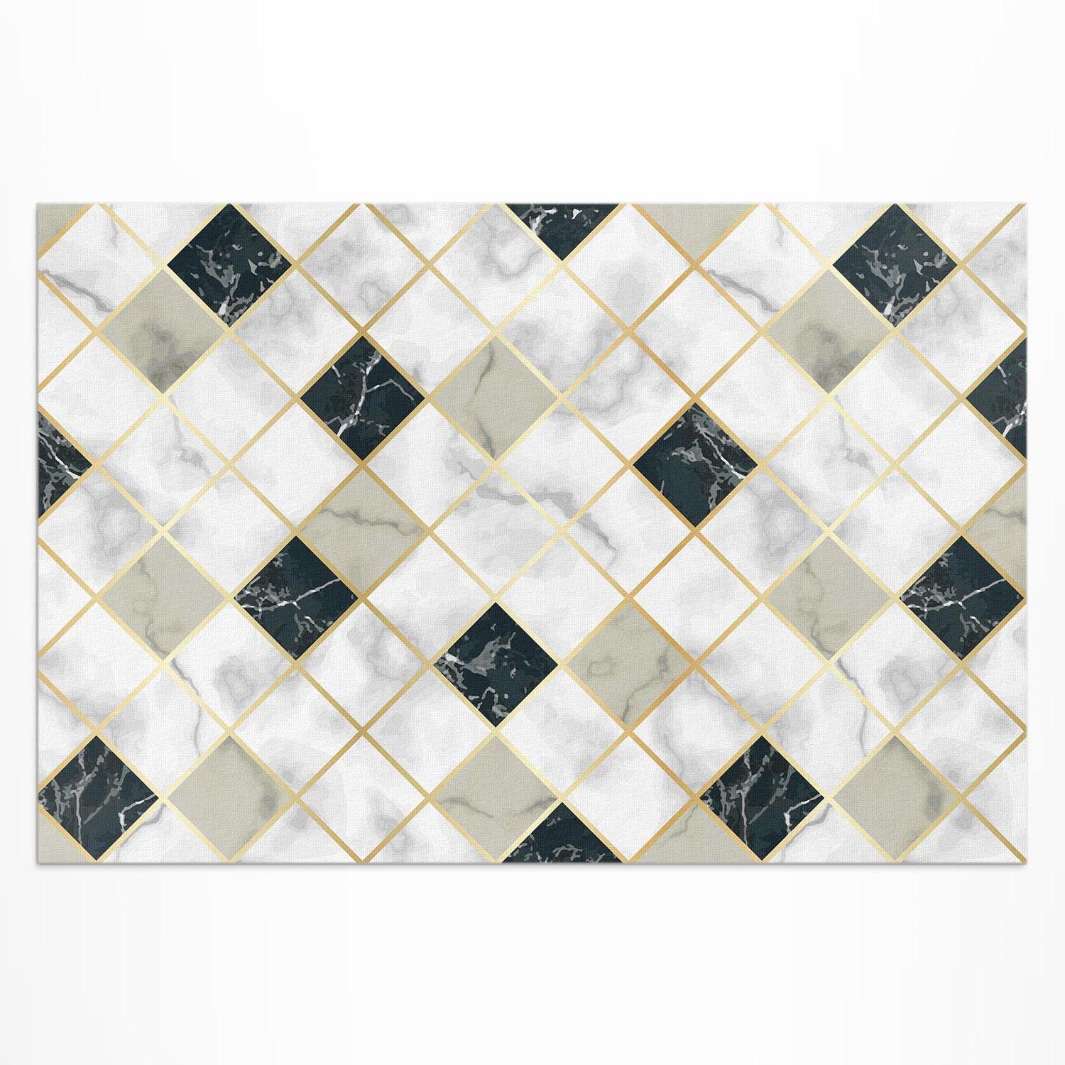 TEPPICH 140x210 cm Schöner Marmor Steinfliesen Optik - Multicolor, Kunststoff (140/210cm) - Wallfluent