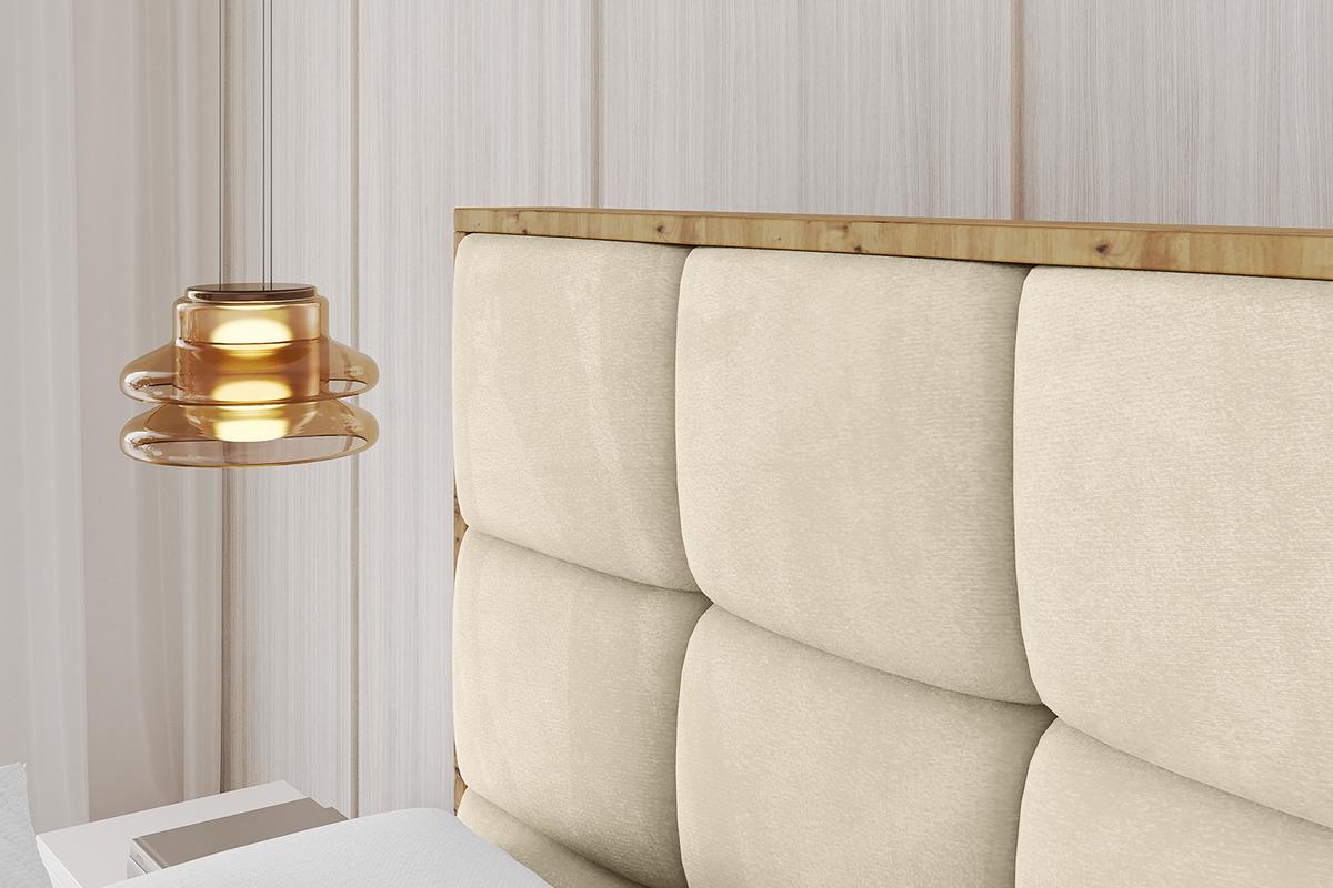 POLSTERBETT mit Bettkasten und Lattenrost, Boxbett ohne Matratze - ENZO2 180x200 Beige - Ecru, Holzwerkstoff/Textil (180/200cm) - ALTDECOR