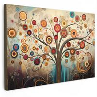 LEINWANDBILD Baum - Baum des Lebens - Farbe Groß 140x90 cm - Braun, Textil (140/90cm) - MuchoWow