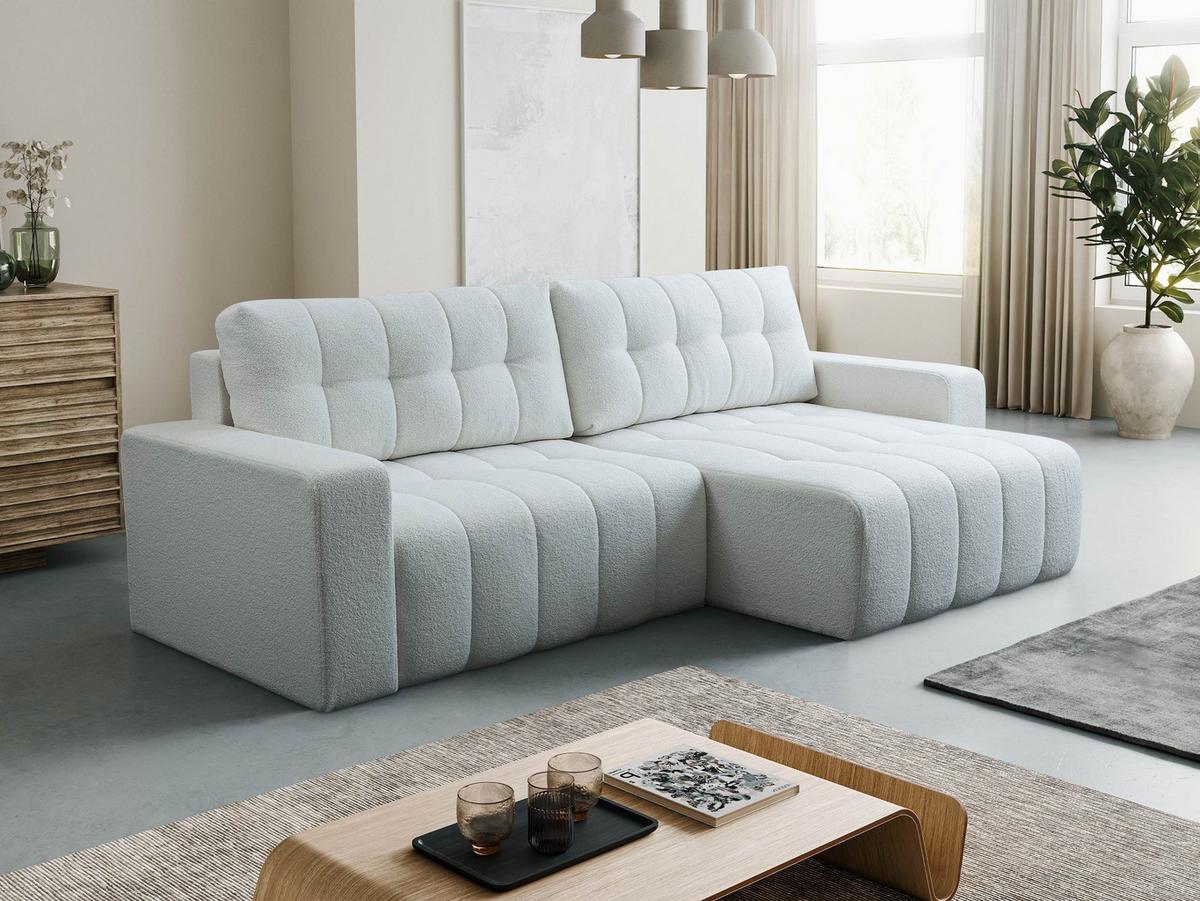 ECKSOFA Masone - Hellgrau/Schwarz, Holz/Kunststoff (245/143cm) - MIRJAN24