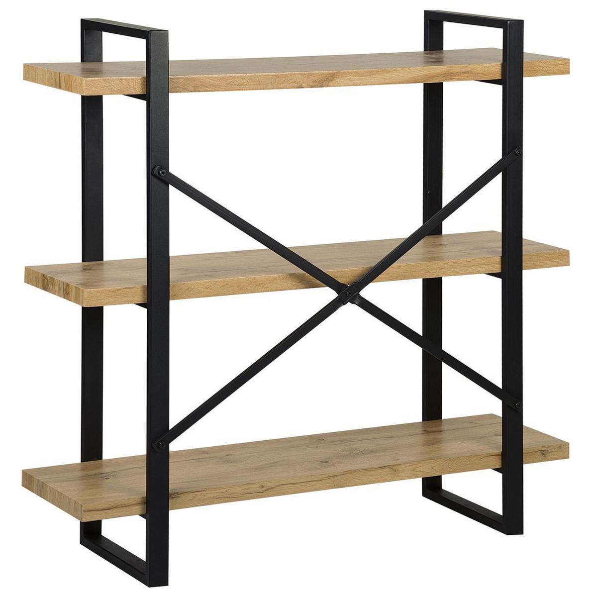REGAL 3 Fächer Timber - Hellbraun, Holzwerkstoff (111/111/35cm) - Beliani