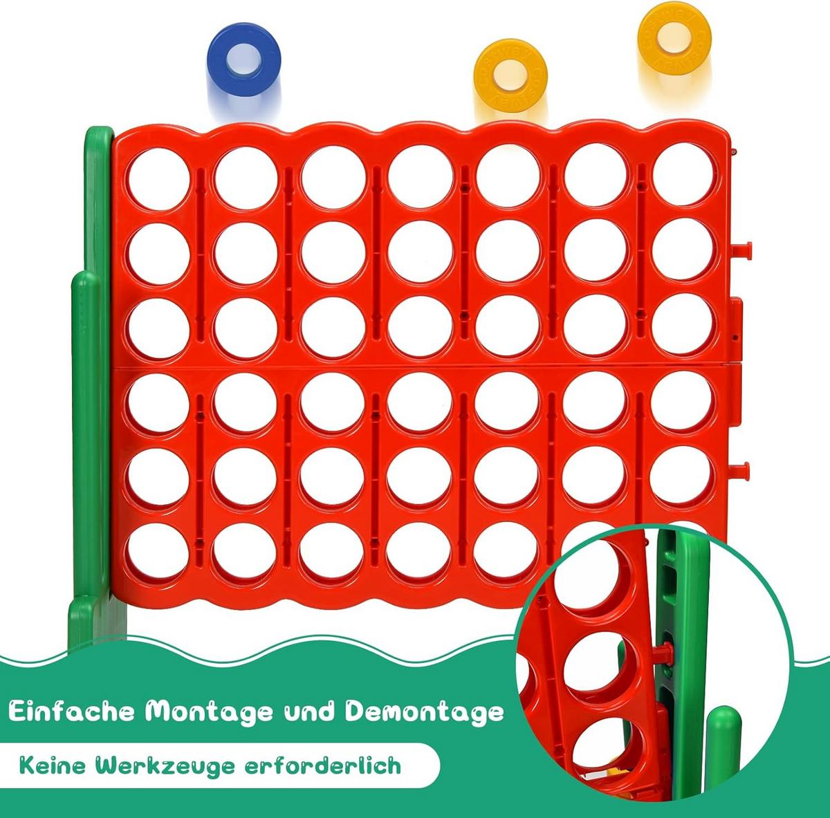 SPIELSET 4 in 1 Riesiges 4 Gewinnt Multicolor - Multicolor, Kunststoff (84/33cm) - COSTWAY