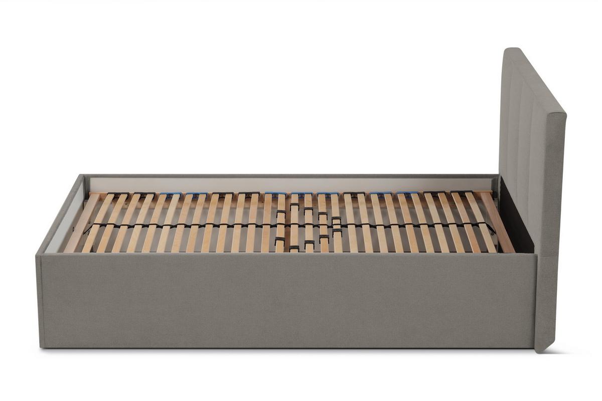POLSTERBETT Dalas Granitgrau 100 x 200 x 40 cm Stauraum Mit hochwertiger Matratze H2 (bis 100 kg) und Lattenrost - Dunkelgrau, Holz (100/200cm) - Halmon Schlafkomfort Betten 