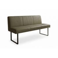 ESSZIMMERBANK ELEEN Grün Leder - Olivgrün/Grün, Leder (143/85/69cm) - KAWOLA