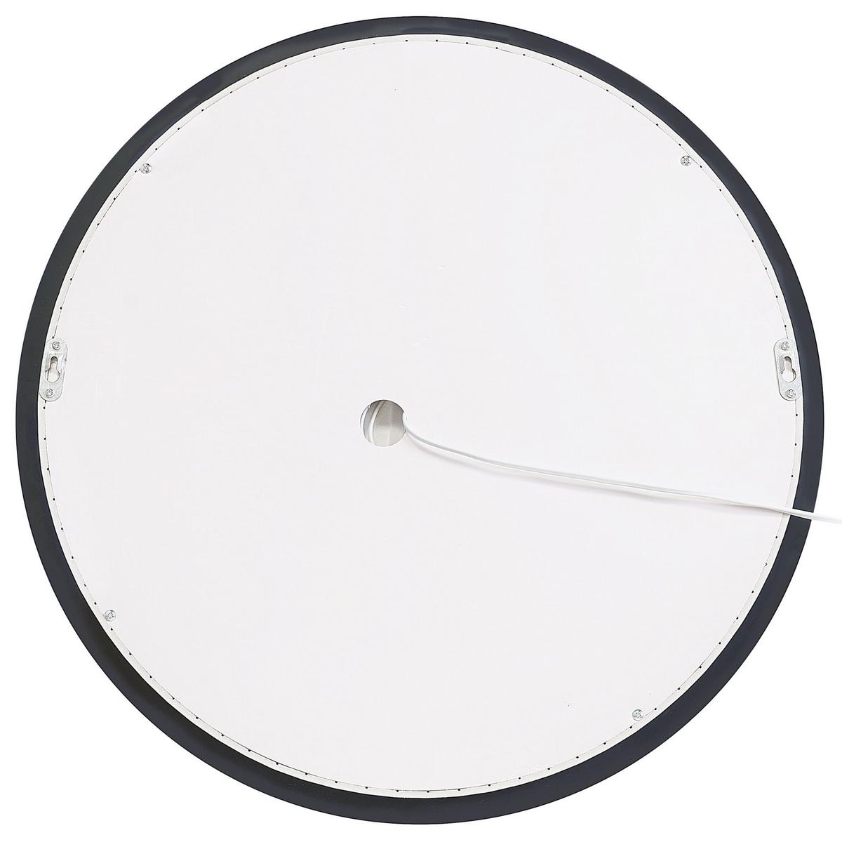 BADSPIEGEL mit LED-Beleuchtung rund 58/58 cm Selune - Silberfarben, Kunststoff (58/58/3cm) - Beliani