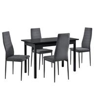 ESSGRUPPE Honningsvåg - Schwarz, Holzwerkstoff/Textil (120/75/60cm) - [en.casa]