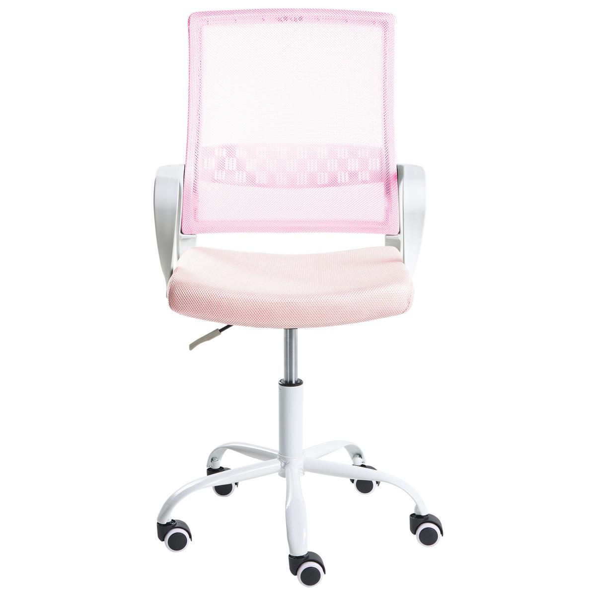 BÜROSTUHL Pastellrosa Ease - Pink, Textil (54/94/54cm) - Beliani