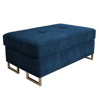 POLSTERHOCKER BARLET Blau 100x60 cm - Blau, Textil (100/41/60cm) - MASSENO
