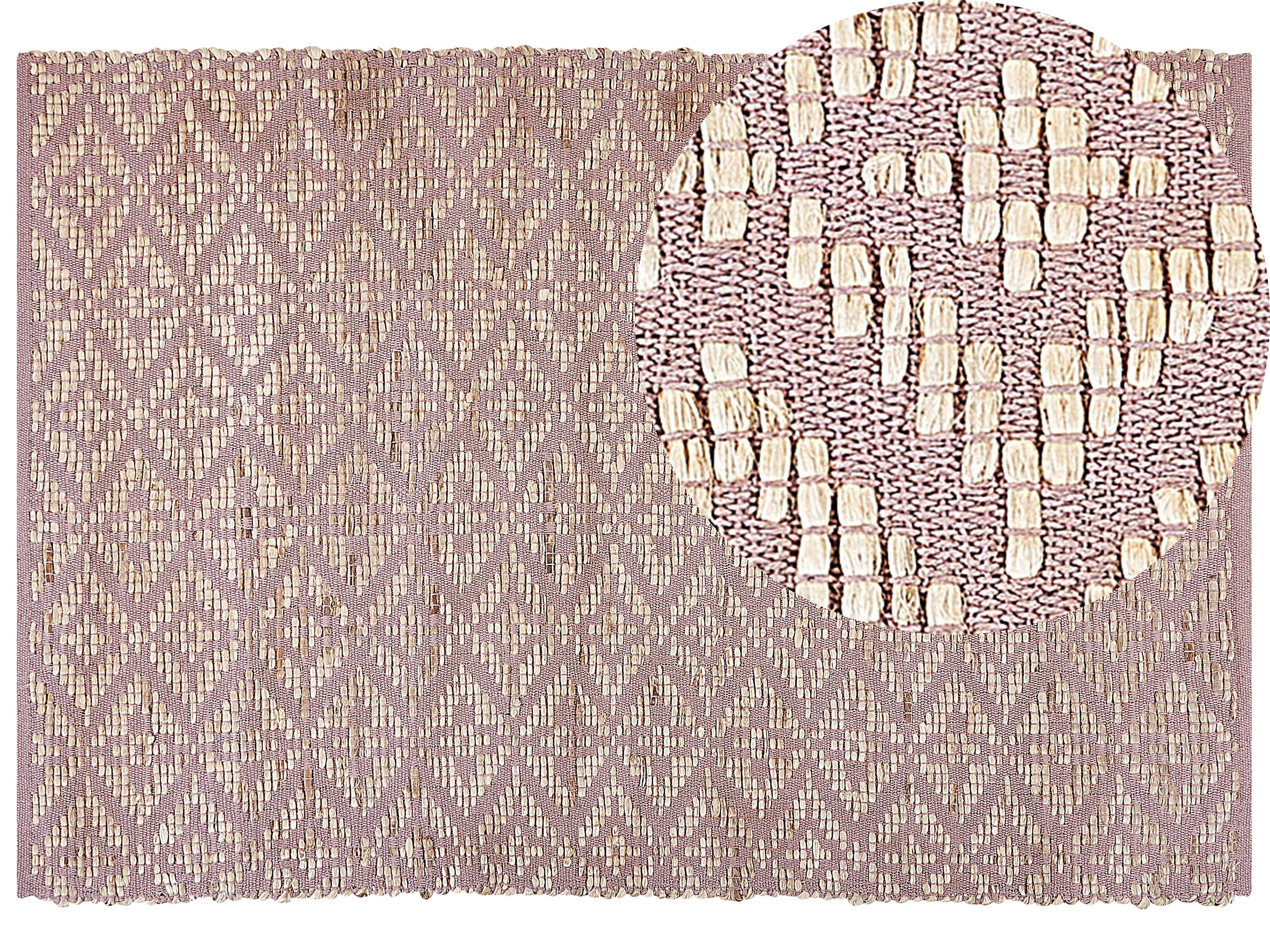 TEPPICH geflochten Gerze 230/160 cm - Pink, Textil (160/230cm) - Beliani