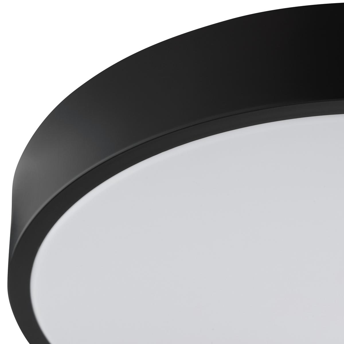 LED DECKENLEUCHTE Delvin Schwarz/Weiß 33/33/7 cm - Multicolor, Metall (33/33/7cm) - Brilliant