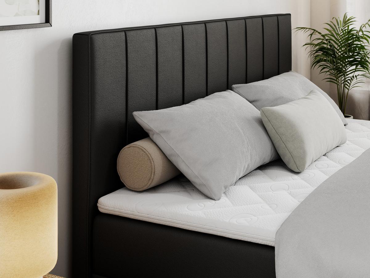 BOXBETT ALLY 160/200 Schwarz Kunstleder - H3 - Schwarz, Holz/Textil (160/200cm) - MKS