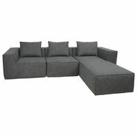 SOFA-GARNITUR Grau - Grau, Textil (270/63/190cm) - MCW