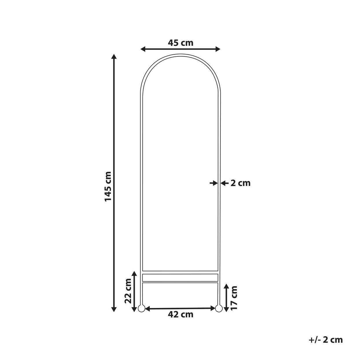 WANDSPIEGEL Metall schwarz 45/145 cm Jarnages - Schwarz, Metall (45/145/3cm) - Beliani