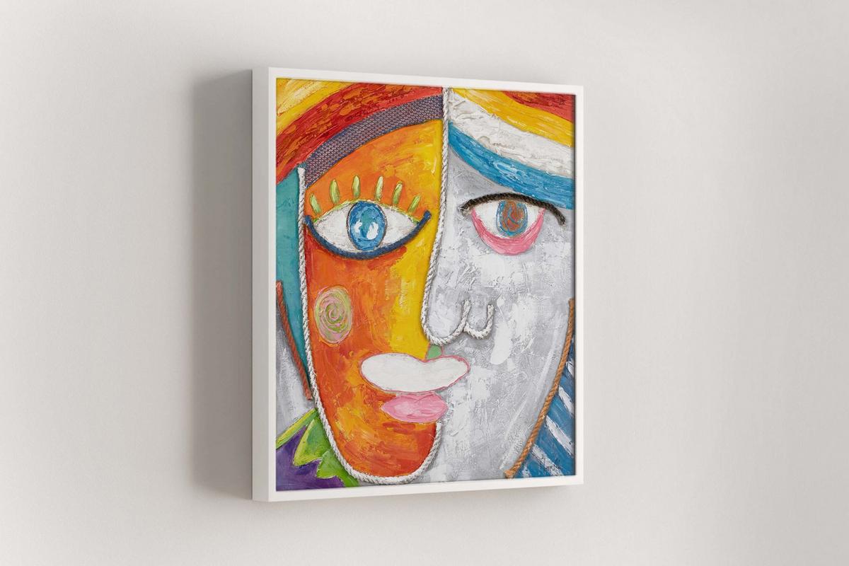 ACRYLBILD HANDGEMALT 80/80 cm - Multicolor, Holz/Textil (80/80cm) - KUNSTLOFT