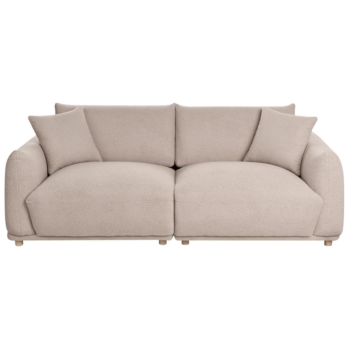 SOFA-SET 5-Sitzer Bouclé Beige Jubek - Beige, Textil (220/75/104cm) - Beliani