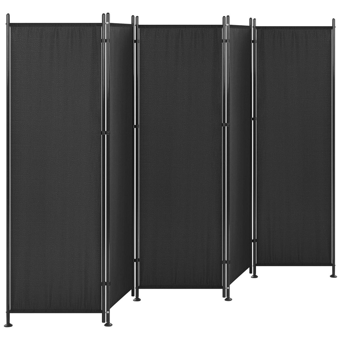 RAUMTEILER 5-teilig Schwarz 270/170 cm Narni - Schwarz, Textil (267/170/2cm) - Beliani