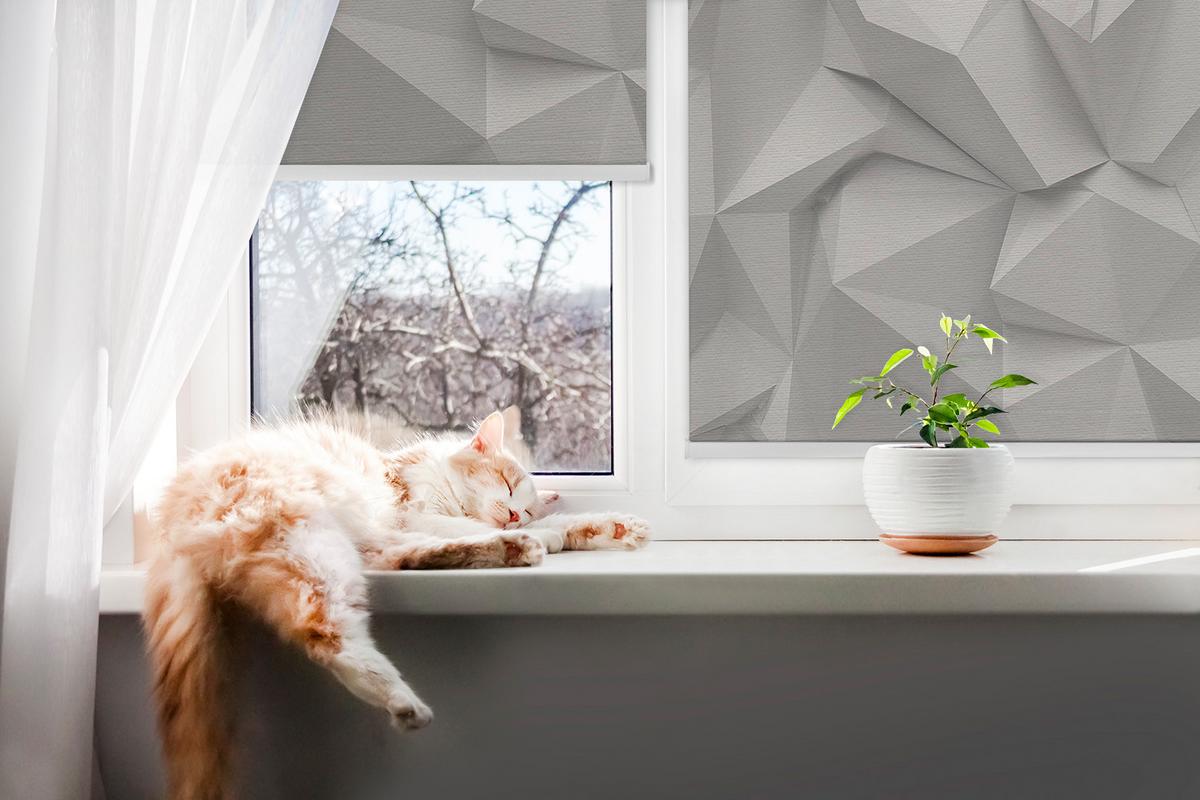 INNENROLLO - Fensterrollo - Rollo - 100x100 cm - 3D-Papierwand - Weiß, Kunststoff (100/100/0.5cm) - TULUP