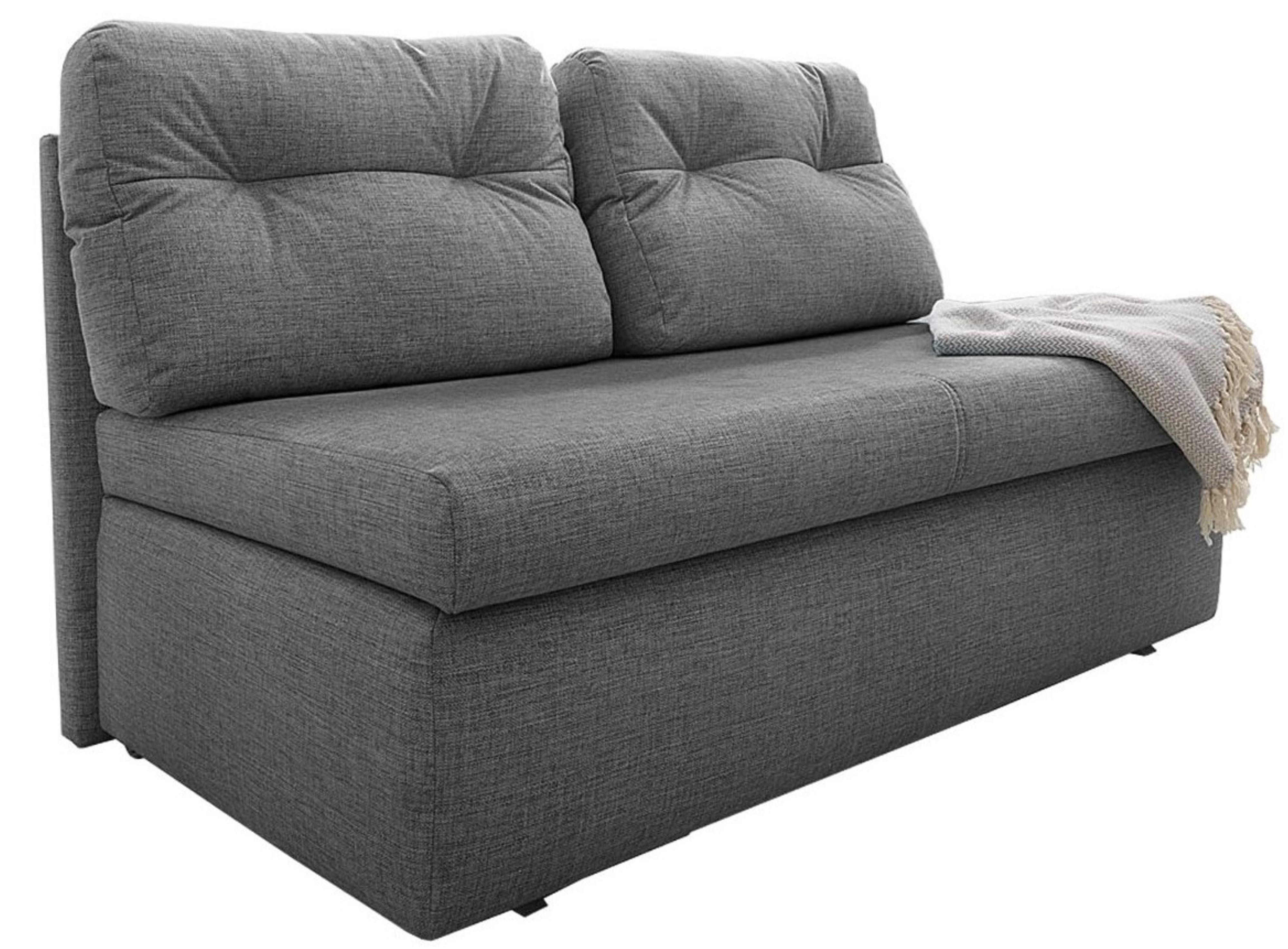 SCHLAFSOFA mit Bettkasten B136/T85/H86 cm, Liegefläche 130x193 cm, Mikrofaser Grau / 15119 - Dunkelgrau/Schwarz, Textil (136/86/85cm) - luma-home