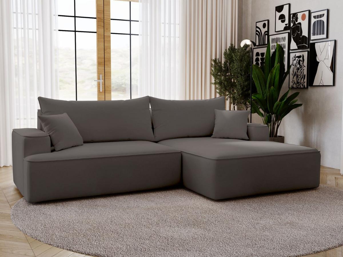 ECKSOFA California Dunkelgrau Rechts - Dunkelgrau, Holz/Textil (270/165cm) - Graingold