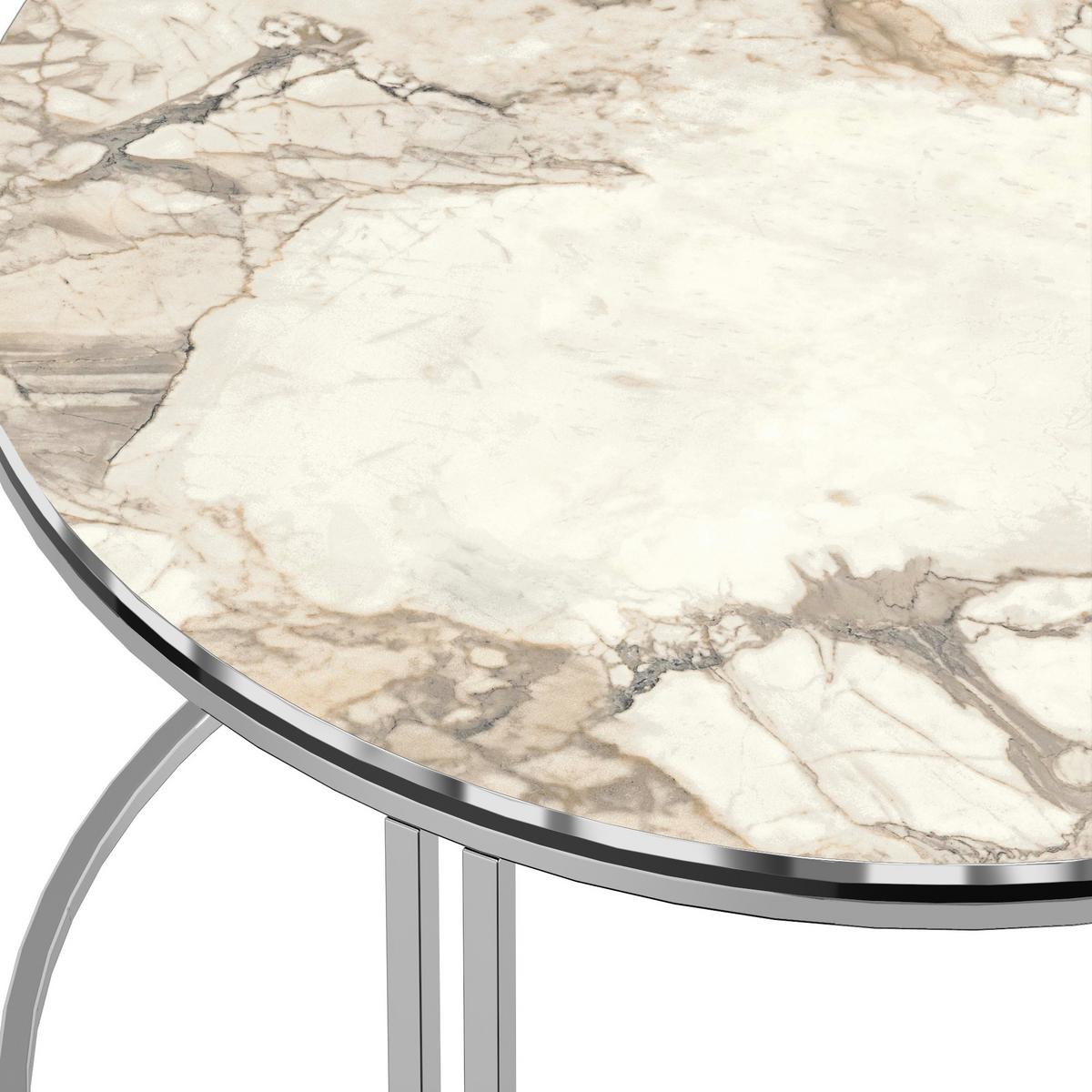 COUCHTISCH Aulum 70/70/50 - Silberfarben/Weiß, Holzwerkstoff/Metall (70/70/50cm) - [en.casa]