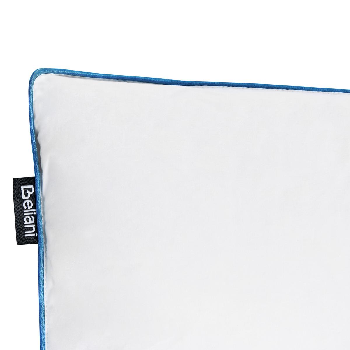 KOPFKISSEN Weiß Hoch 80/80 cm Aneto - Blau/Weiß, Naturmaterialien (80/80cm) - Beliani