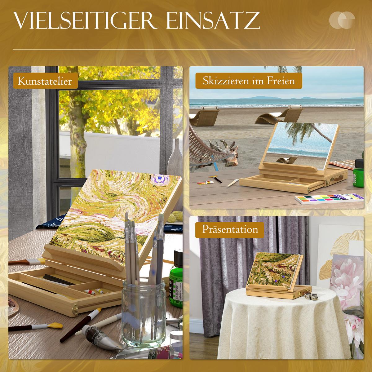 TISCHSTAFFELEI Buchenholz Naturholz - Naturfarben, Holz (26/26/33.5cm) - Vinsetto