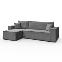 GEPOLSTERTES Ecksofa CARLOS L, Poso 60 - Grau, Textil (247/143cm) - Lookway