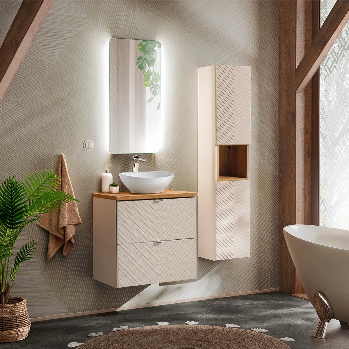 WASCHTISCHUNTERSCHRANK 60cm Manoa Kaschmir - Beige, Holzwerkstoff (60/57/40cm) - Petits-meubles