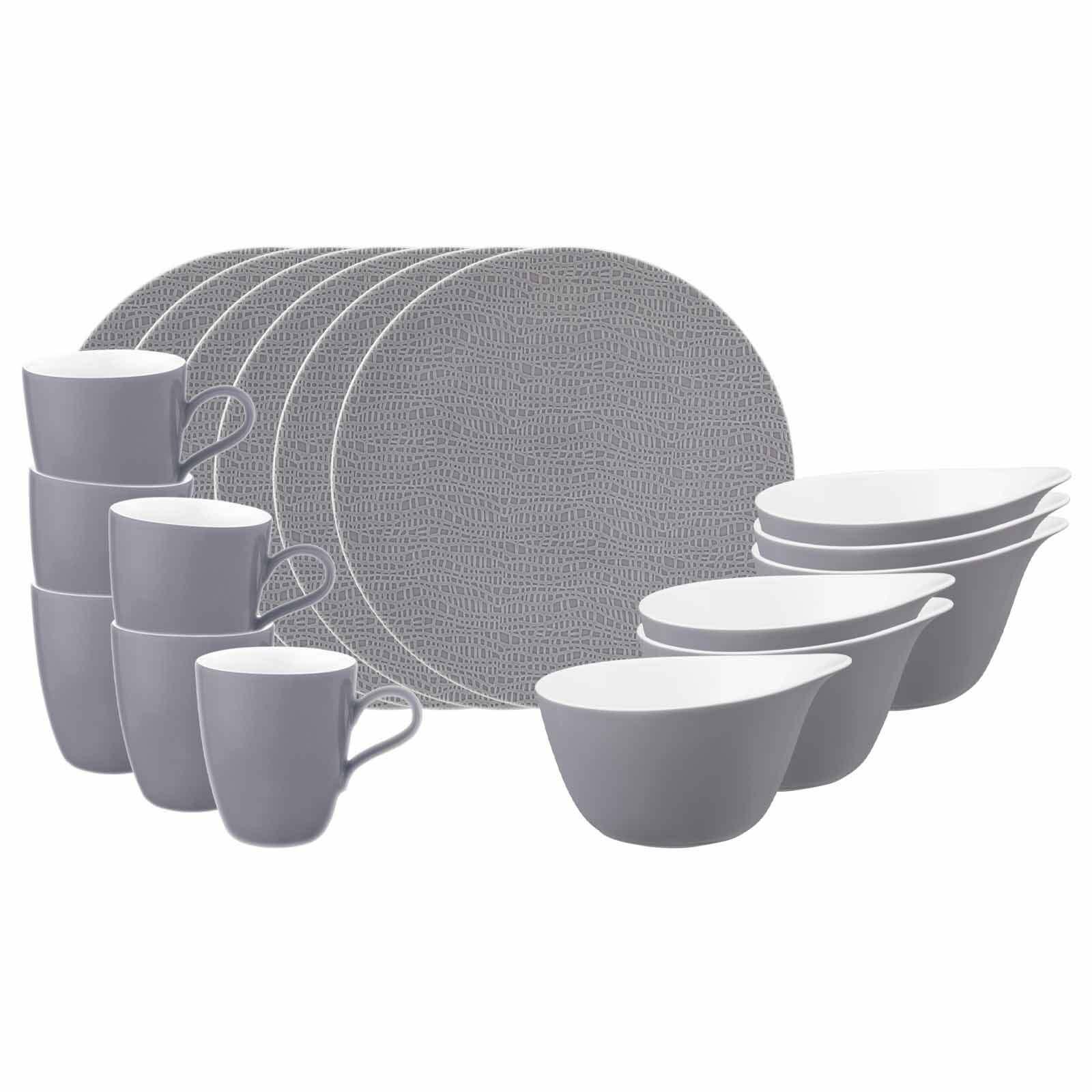 FRÜHSTÜCKS-SET Life Fashion Elegant Grey 18-tlg. - Grau, Keramik (2/2/2cm) - Seltmann Weiden