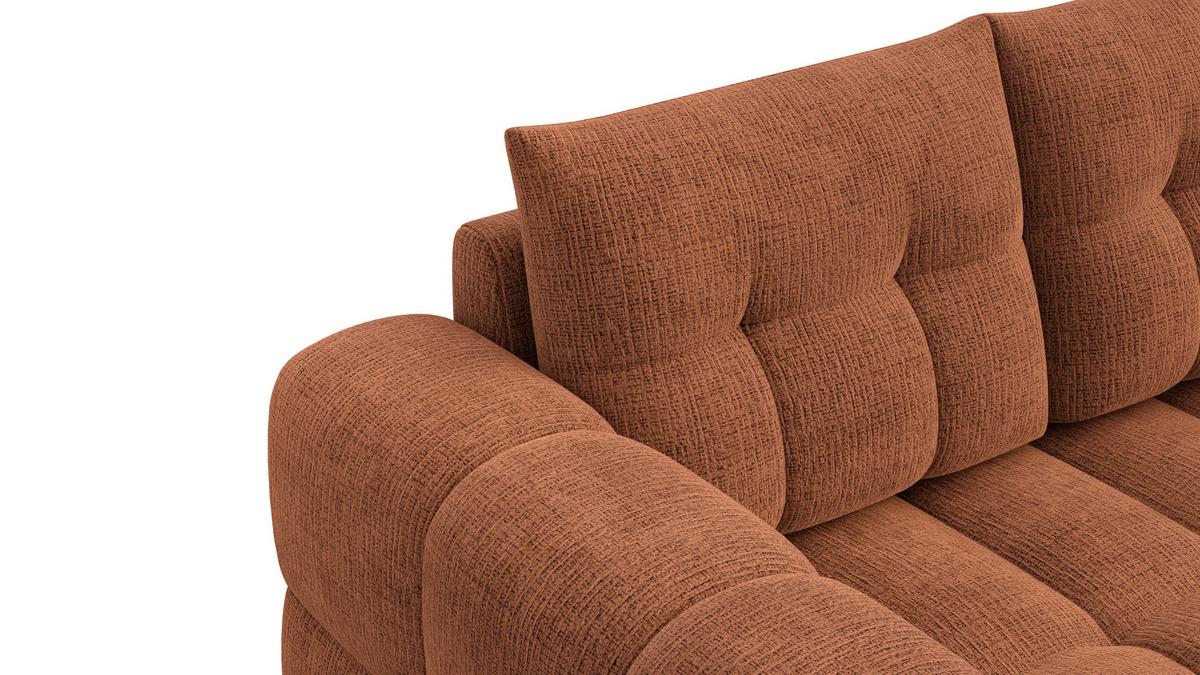 SOFA CLOUDI 2-Sitzer, rostrot - Schwarz/Orange, Holz/Textil (181/89/104cm) - Wozimo