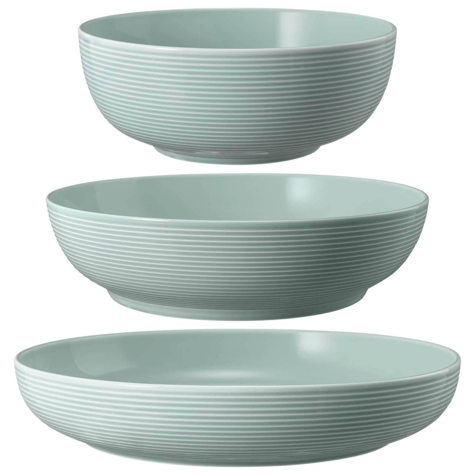 FOODBOWL Beat Color Glaze Arktisblau 20/25/28 cm 3-tlg. - Blau, Keramik (1cm) - Seltmann Weiden