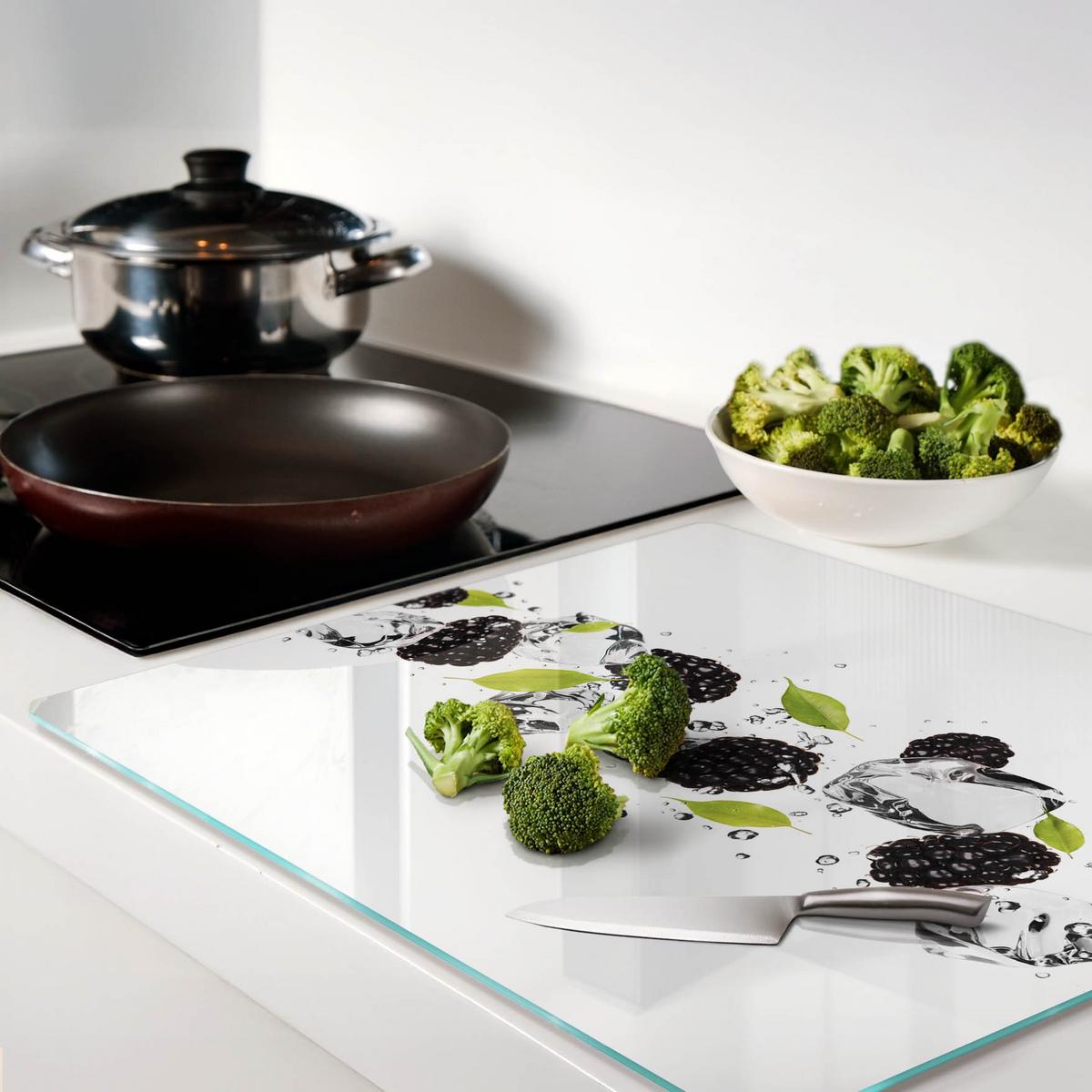 GLASPLATTE 60x52 cm Kirschwasser - Schwarz, Glas (60/0.4/52cm) - TULUP