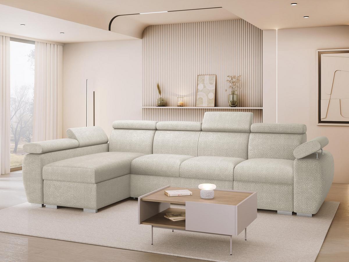 ECKSOFA Boston LCP, Seite: Links LCP+2R+1P(65) - Silberfarben/Mokka, Holz/Textil (320/170cm) - MIRJAN24