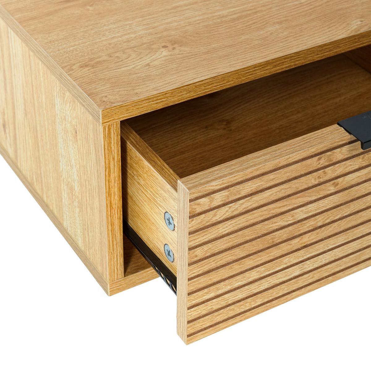 2ER-SET SCHWEBENDER NACHTTISCH Mónica Eichenfarbe - Honigeiche, Holzwerkstoff (40/19/35cm) - VS Venta-stock