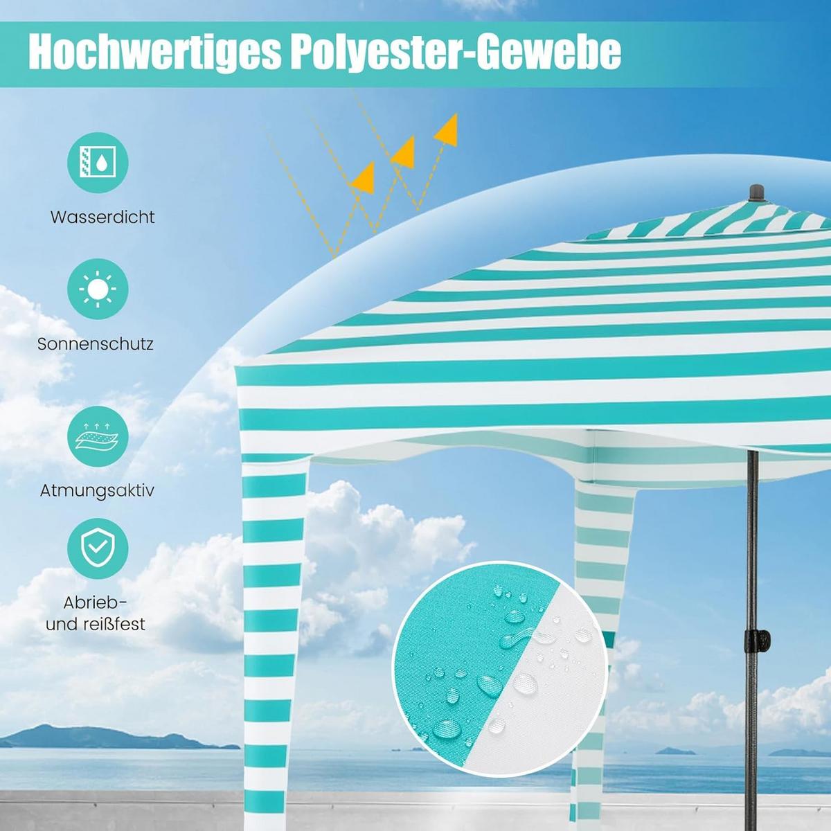 STRANDZELT grün - Multicolor, Textil (183/240/183cm) - COSTWAY