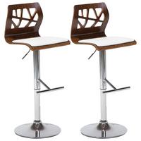 BARHOCKER 2er-Set Braun Petersburg - Silberfarben/Braun, Kunststoff (42/112/42cm) - Beliani