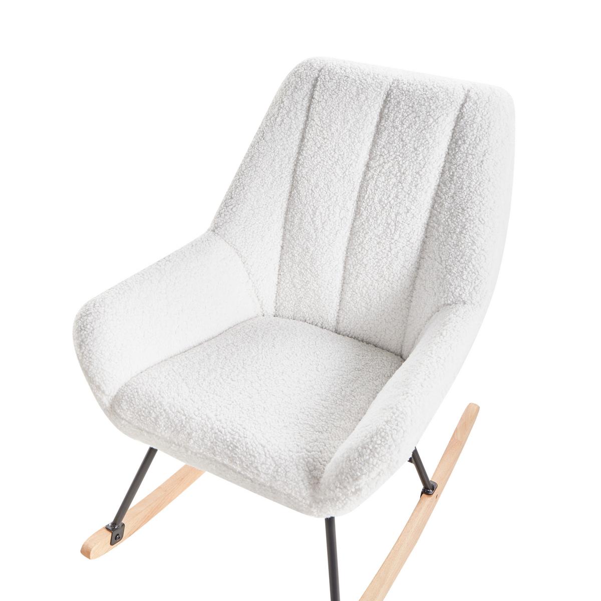 SCHAUKELSESSEL Cremeweiß Kinno - Schwarz/Weiß, Textil (67/90/81cm) - Beliani