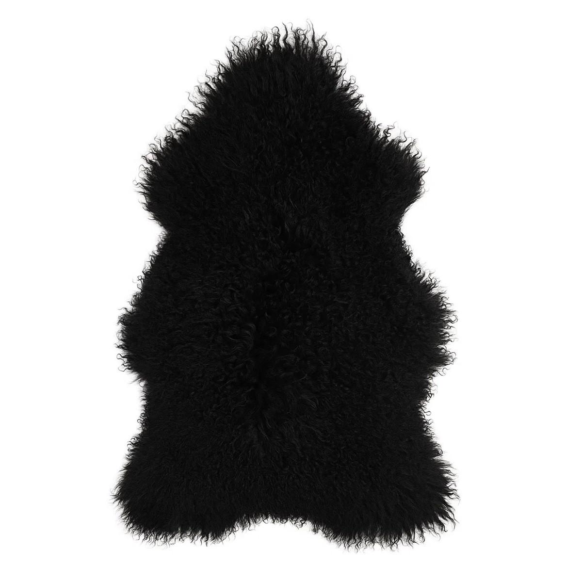 SCHAFFELL Tibetfell Schwarz Langwollig ca. 90 cm - Schwarz, Fell (50/90cm) - Provellus