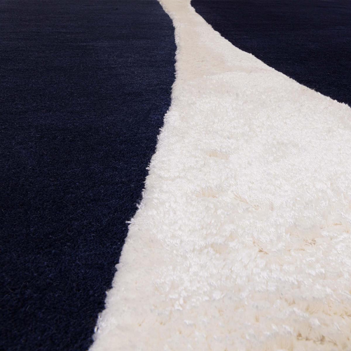 WOLLTEPPICH HULL-Tickton, abstrakt, Dunkelblau, 200 x 300 cm - Blau, Textil (300/200cm) - KADIMA DESIGN