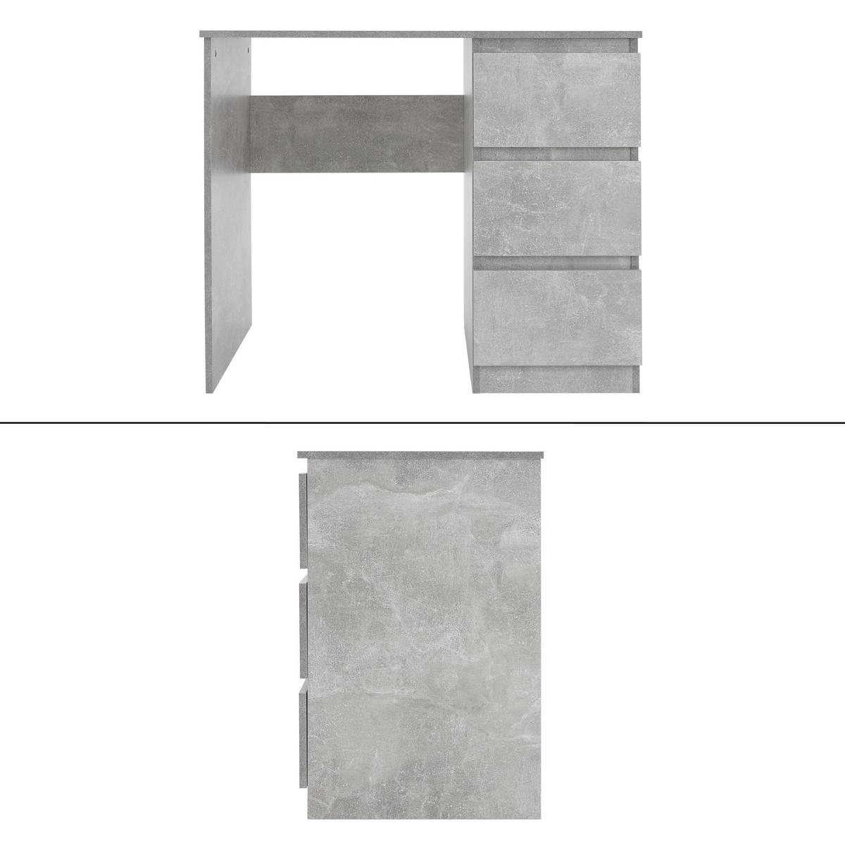 SCHREIBTISCH mit 3 Schubladen 90x76x50 cm Grau - Grau, Holzwerkstoff (90/50/76cm) - ML-DESIGN