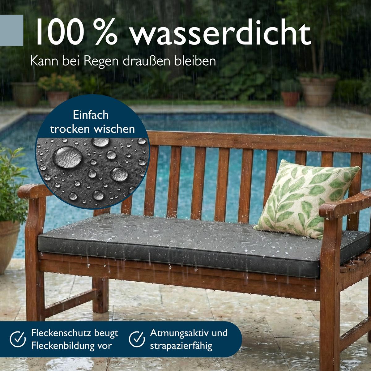 BANKAUFLAGE QD-BK 100x48x5cm Anthrazit - Anthrazit, Textil (48/100cm) - Beautissu 