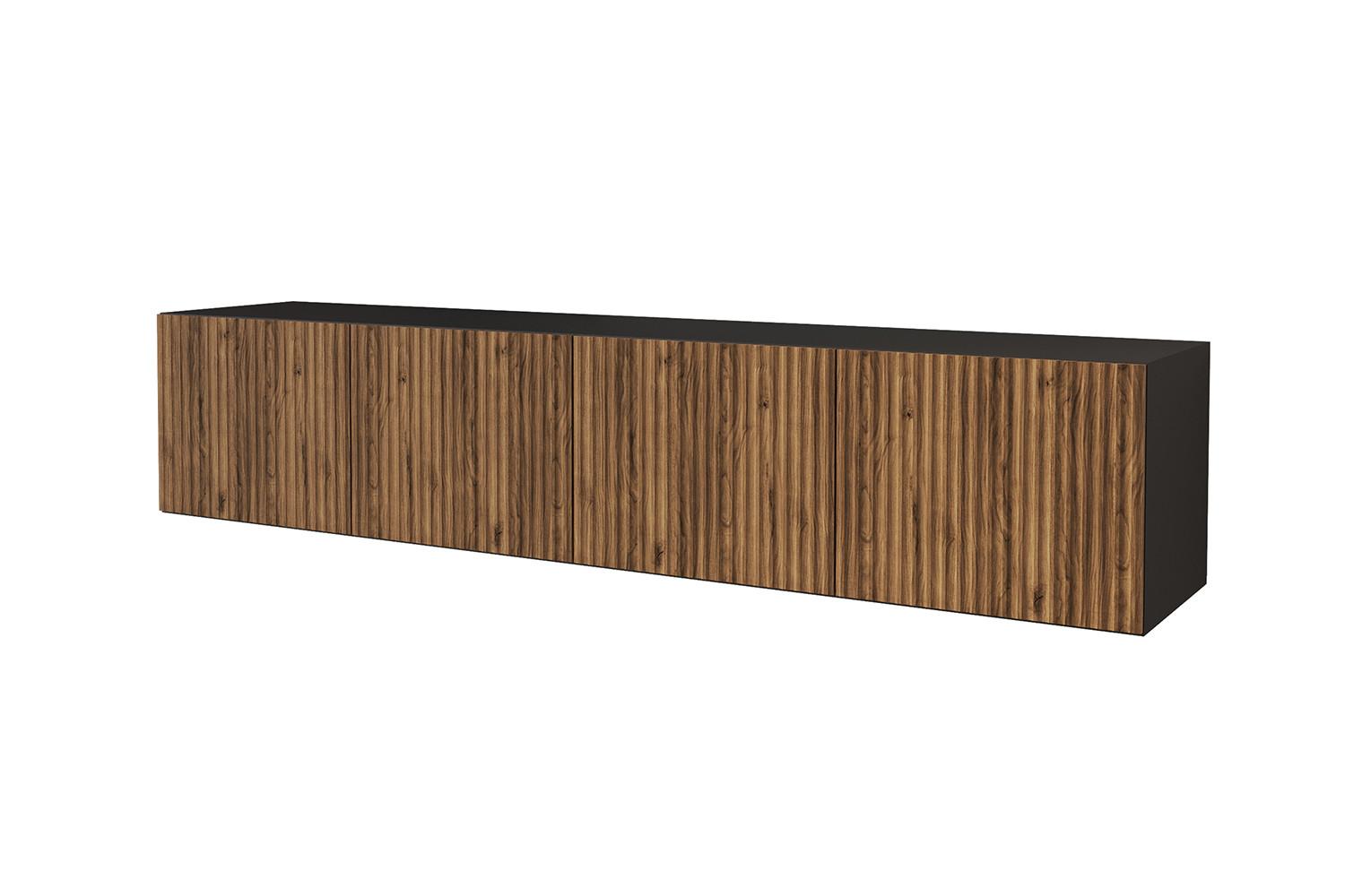 LOWBOARD NOA-2-W 2x100x40x40 cm - Schwarz / Katania - Eiche Wotan, Holzwerkstoff (200/40/40cm) - ALTDECOR