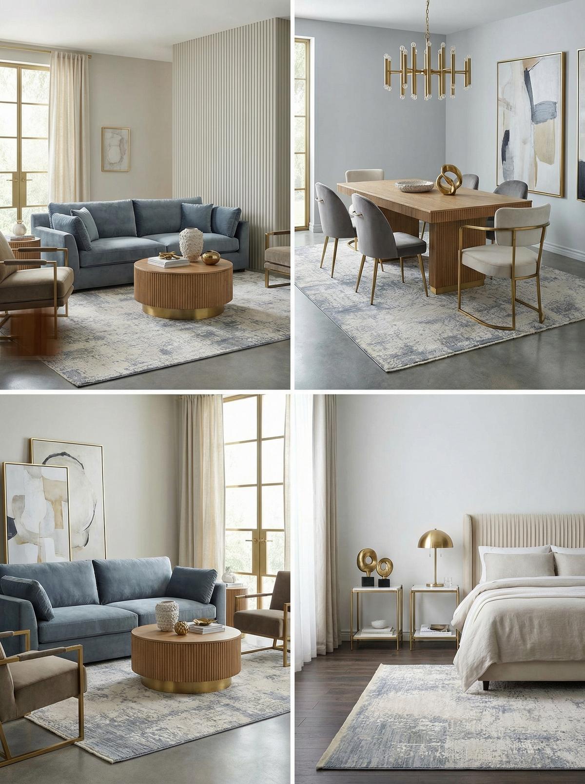 TEPPICH SIENA-Arbia, abstrakt, Blau, 160 x 240 cm - Blau, Textil (240/160cm) - KADIMA DESIGN