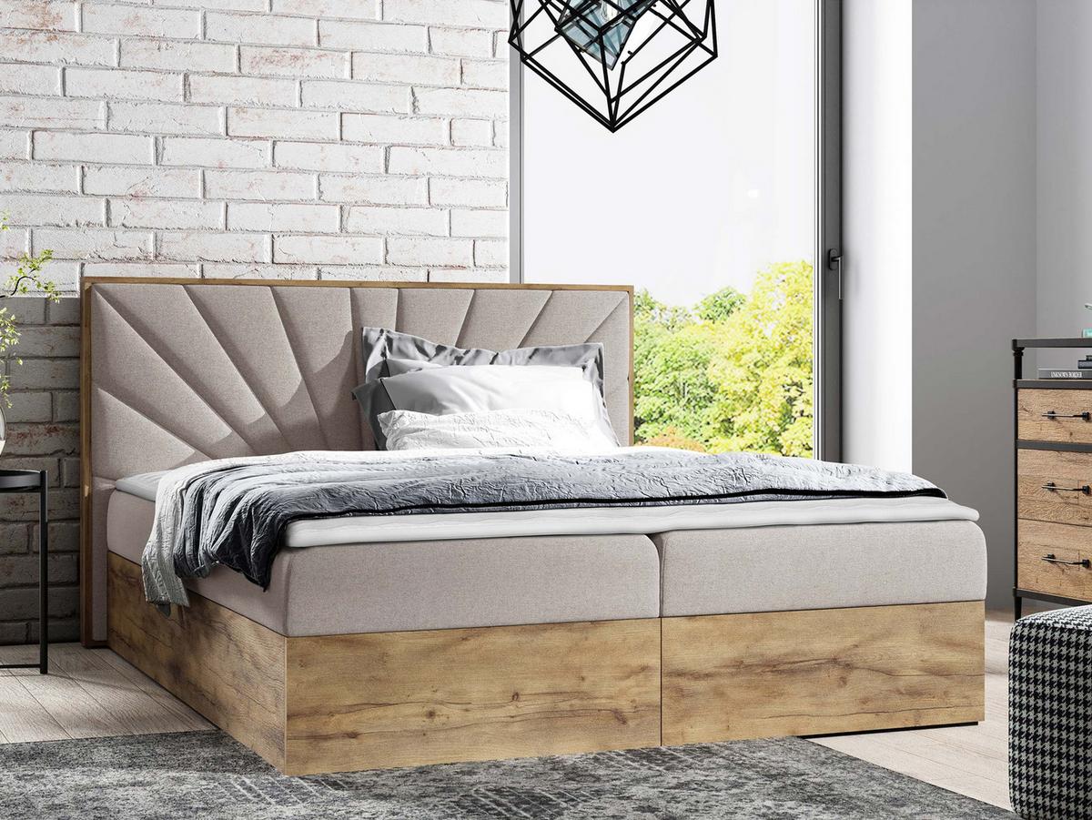 BOXBETT Wood 7 - H3 - Naturfarben, Holz/Textil (180/200cm) - MIRJAN24