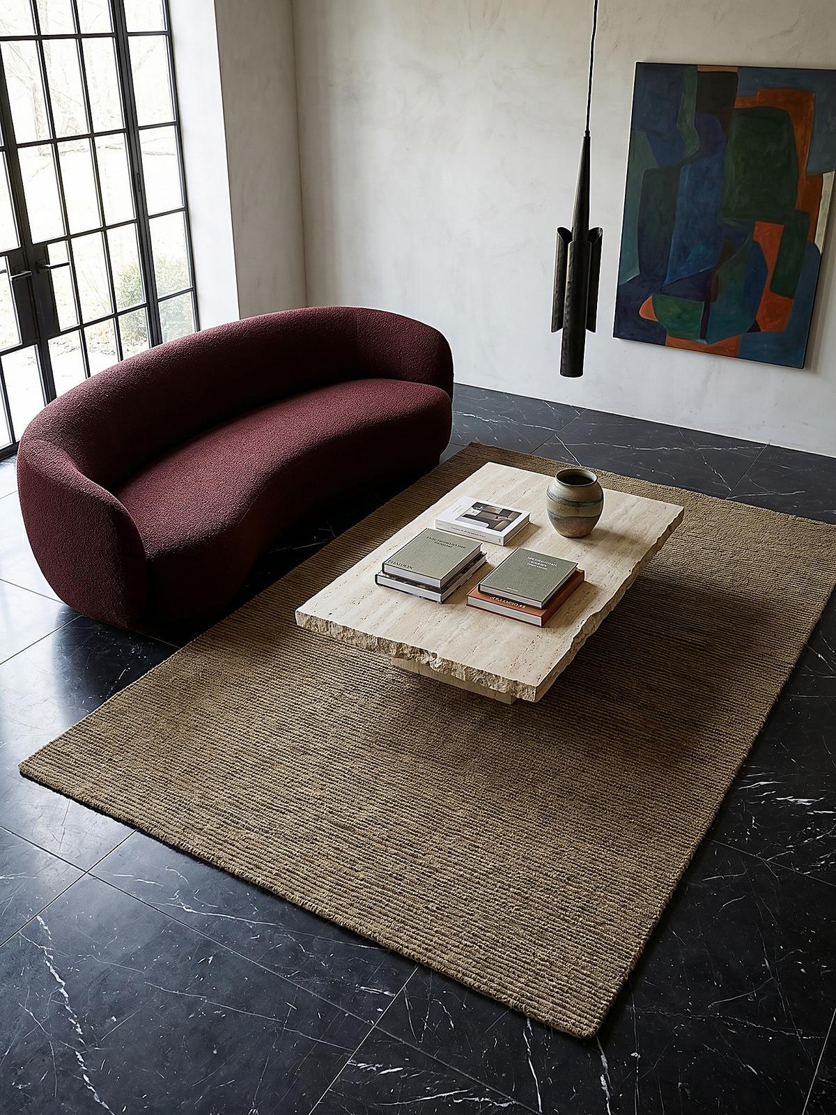 WOLLTEPPICH ALNE, einfarbig, Erdtöne, 160 x 230 cm - Grün, Textil (230/160cm) - KADIMA DESIGN